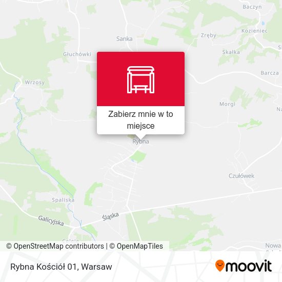 Mapa Rybna Kościół