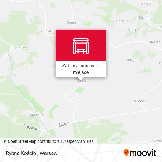 Mapa Rybna Kościół