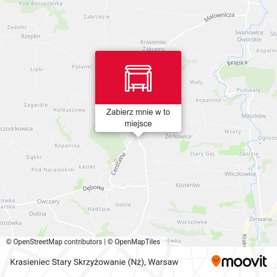 Mapa Krasieniec Stary Skrzyżowanie (Nż)