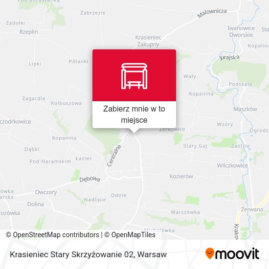 Mapa Krasieniec Stary Skrzyżowanie