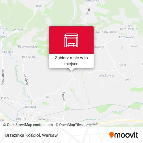 Mapa Brzezinka Kościół