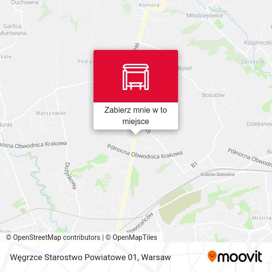 Mapa Węgrzce Starostwo Powiatowe