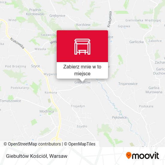 Mapa Giebułtów Kościół