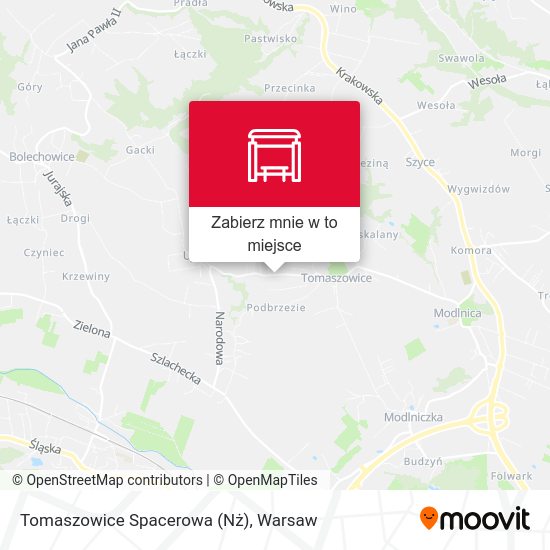 Mapa Tomaszowice Spacerowa (Nż)