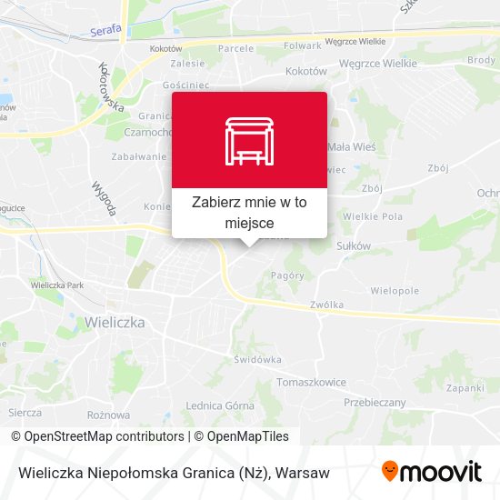 Mapa Wieliczka Niepołomska Granica (Nż)