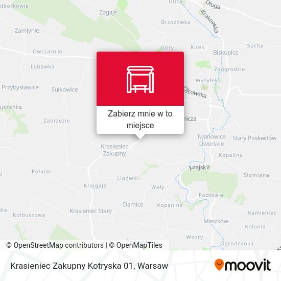 Mapa Krasieniec Zakupny Kotryska