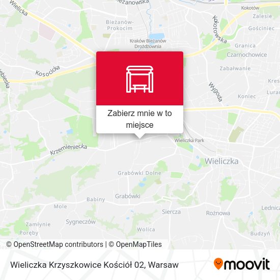 Mapa Wieliczka Krzyszkowice Kościół