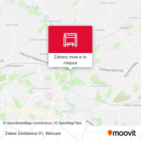 Mapa Zalew Zesławice