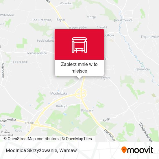 Mapa Modlnica Skrzyżowanie