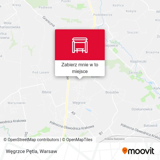 Mapa Węgrzce Pętla