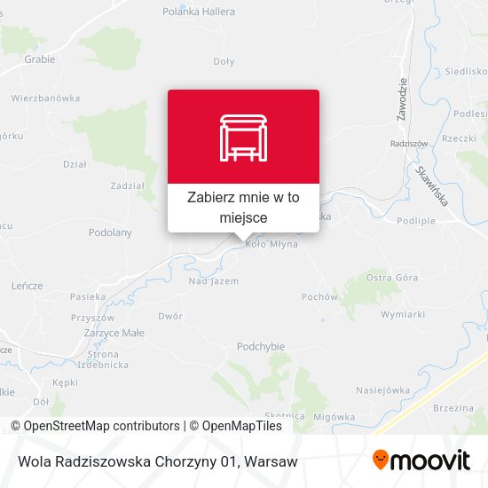 Mapa Wola Radziszowska Chorzyny