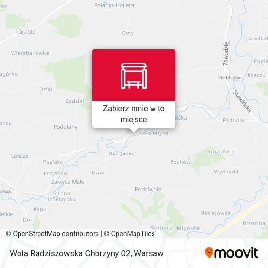 Mapa Wola Radziszowska Chorzyny