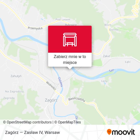 Mapa Zagórz — Zasław IV