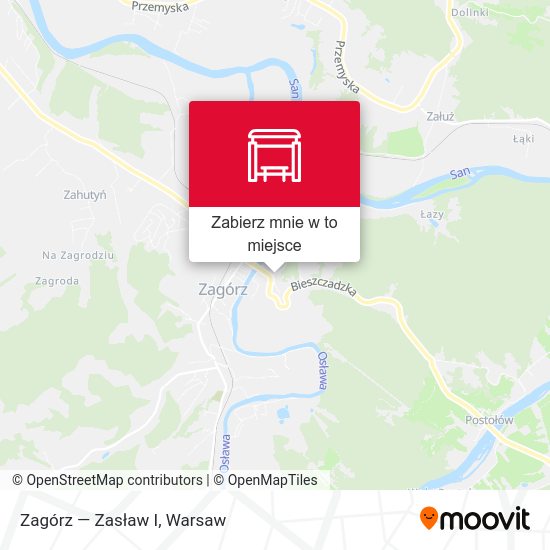 Mapa Zagórz — Zasław I