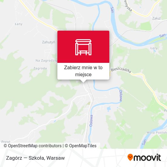 Mapa Zagórz — Szkoła