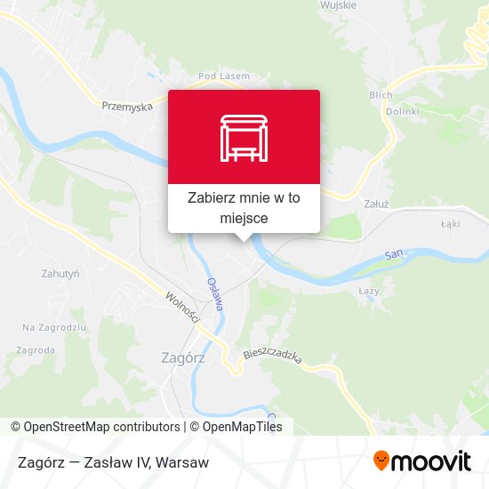 Mapa Zagórz — Zasław IV