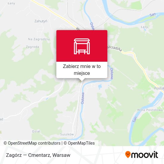 Mapa Zagórz — Cmentarz