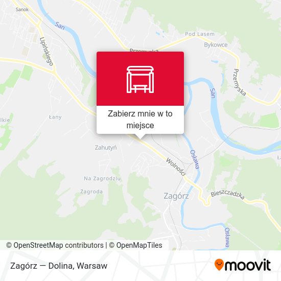 Mapa Zagórz — Dolina