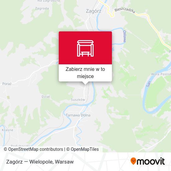 Mapa Zagórz — Wielopole