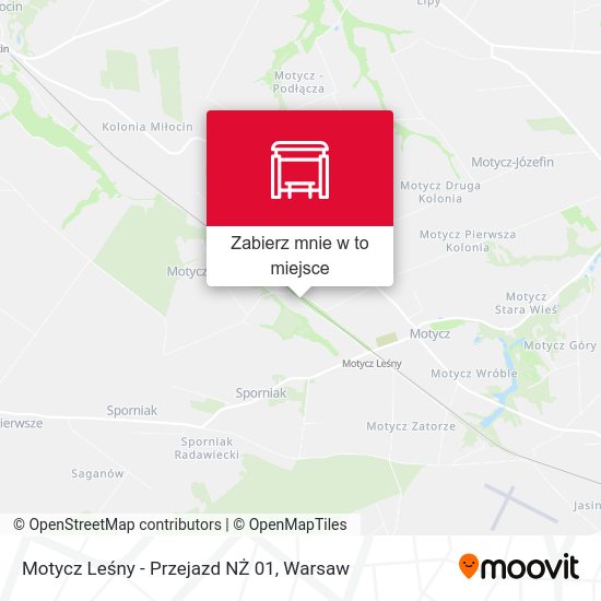 Mapa Motycz Leśny - Przejazd NŻ 01