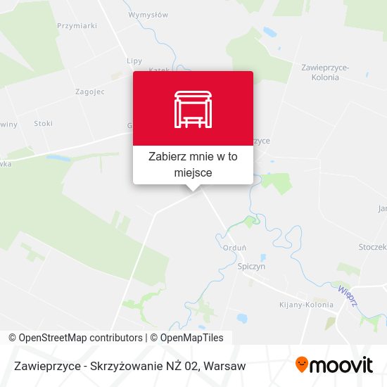 Mapa Zawieprzyce - Skrzyżowanie NŻ 02