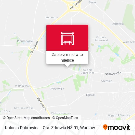 Mapa Kolonia Dąbrowica - Ośr. Zdrowia NŻ 01