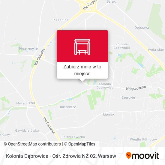 Mapa Kolonia Dąbrowica - Ośr. Zdrowia NŻ 02