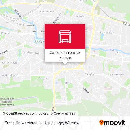 Mapa Trasa Uniwersytecka - Ujejskiego