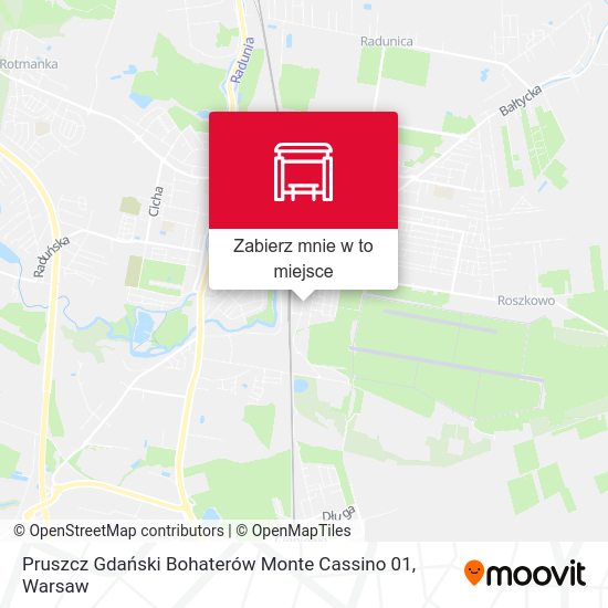 Mapa Pruszcz Gdański Bohaterów Monte Cassino 01