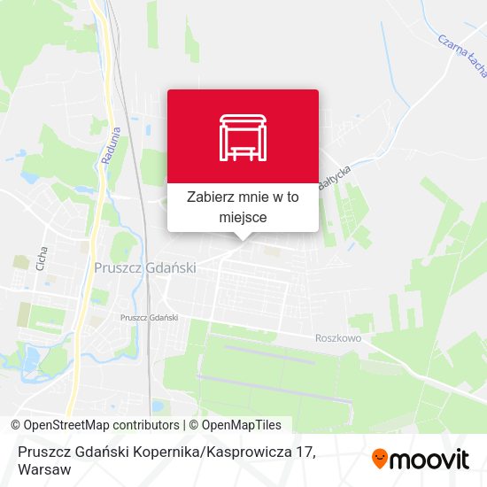 Mapa Pruszcz Gdański Kopernika / Kasprowicza 17