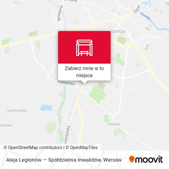 Mapa Aleja Legionów — Spółdzielnia Inwalidów