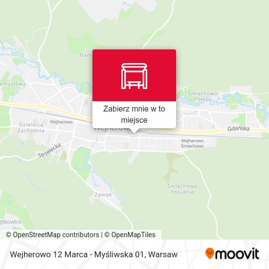 Mapa Wejherowo 12 Marca - Myśliwska 01