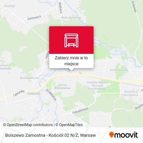 Mapa Bolszewo Zamostna - Kościół 02 N / Ż