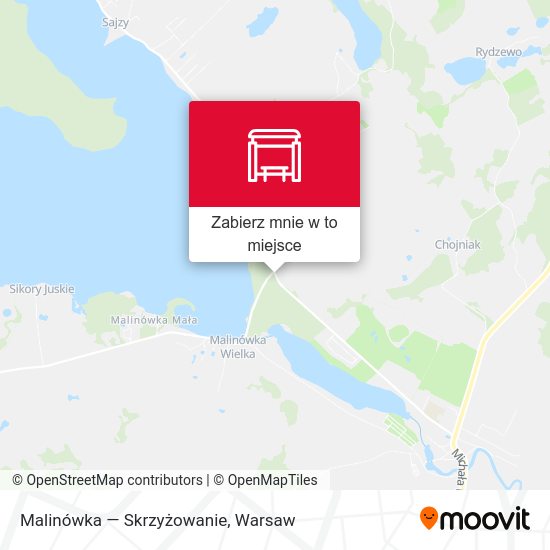 Mapa Malinówka — Skrzyżowanie