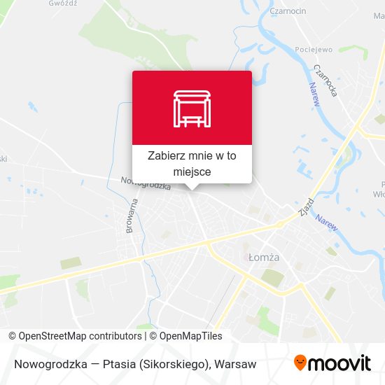 Mapa Nowogrodzka — Ptasia (Sikorskiego)