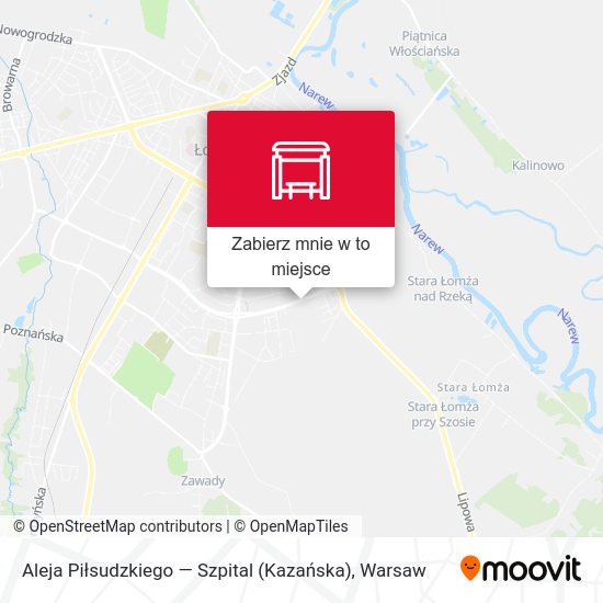 Mapa Aleja Piłsudzkiego — Szpital (Kazańska)