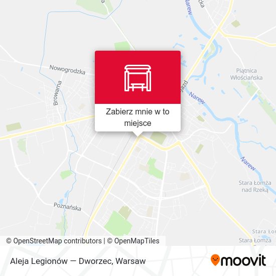 Mapa Aleja Legionów — Dworzec