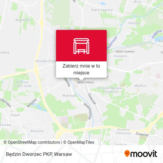 Mapa Będzin Dworzec PKP