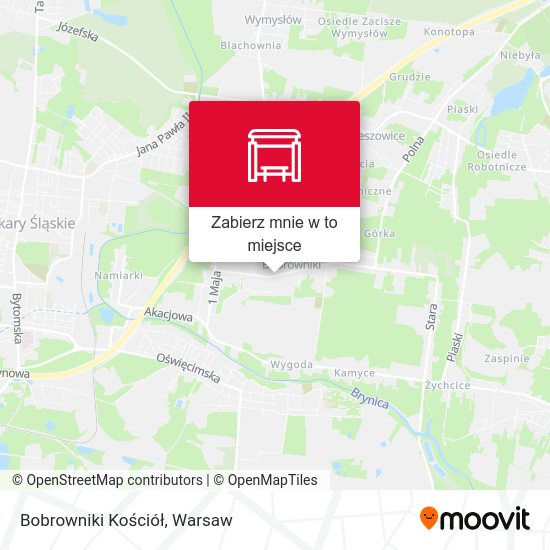 Mapa Bobrowniki Kościół