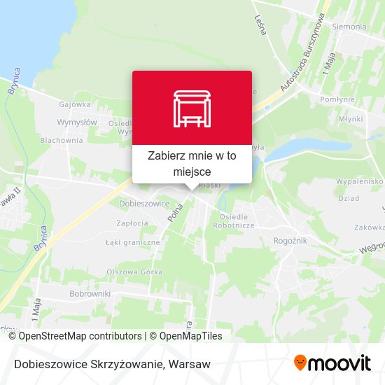 Mapa Dobieszowice Skrzyżowanie