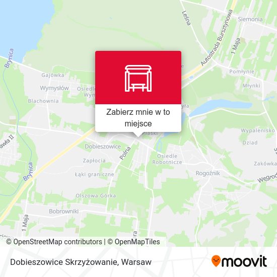 Mapa Dobieszowice Skrzyżowanie