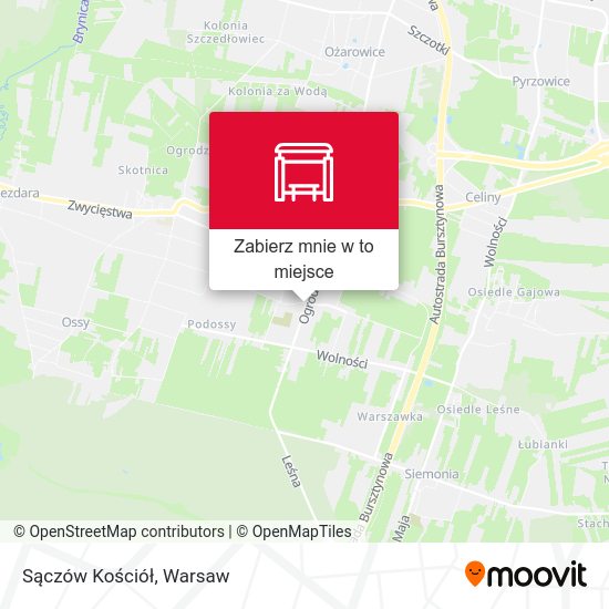 Mapa Sączów Kościół