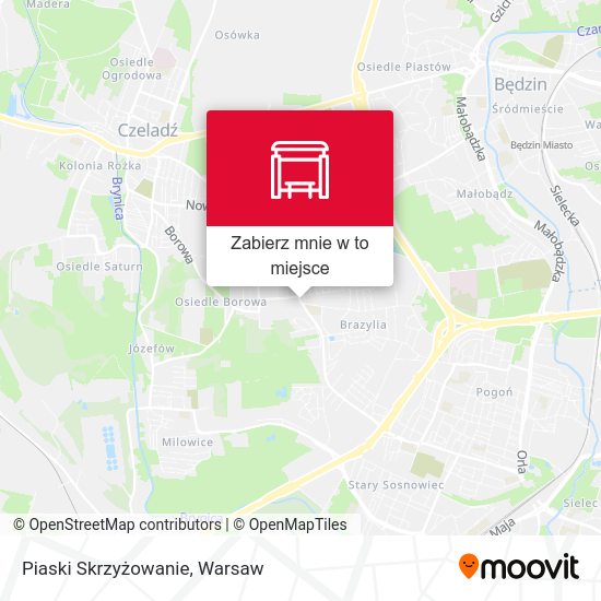 Mapa Piaski Skrzyżowanie