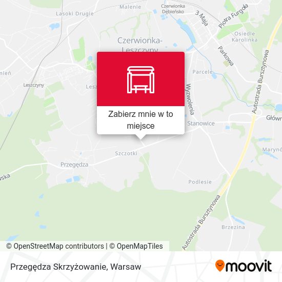 Mapa Przegędza Skrzyżowanie