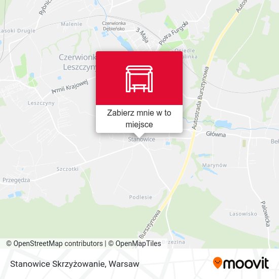 Mapa Stanowice Skrzyżowanie