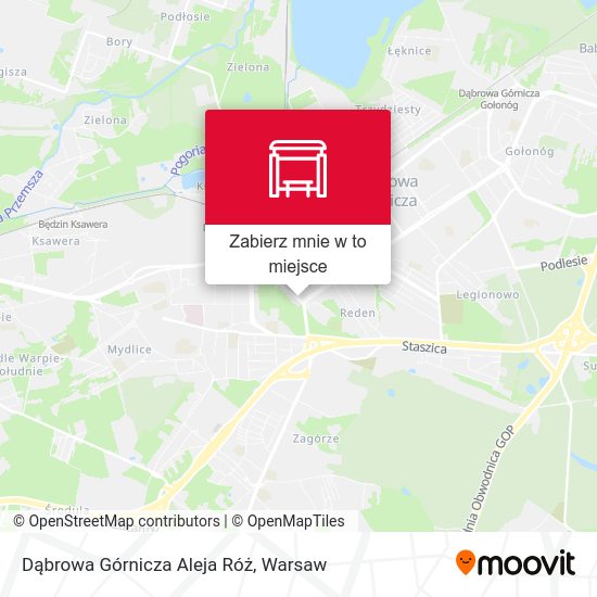 Mapa Dąbrowa Górnicza Aleja Róż