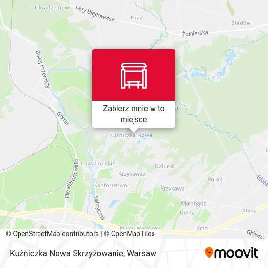 Mapa Kuźniczka Nowa Skrzyżowanie