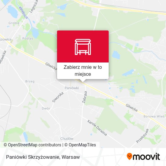 Mapa Paniówki Skrzyżowanie