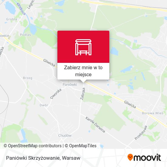 Mapa Paniówki Skrzyżowanie