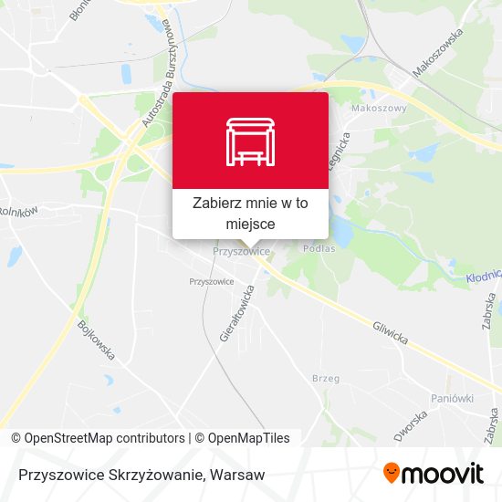 Mapa Przyszowice Skrzyżowanie